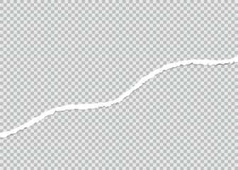 Realistic torn paper strip with transparent background