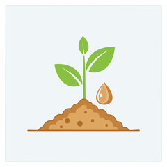 Sprout growth. Young plant seedling growing from soil, symbolizing new life, growth and potential.
