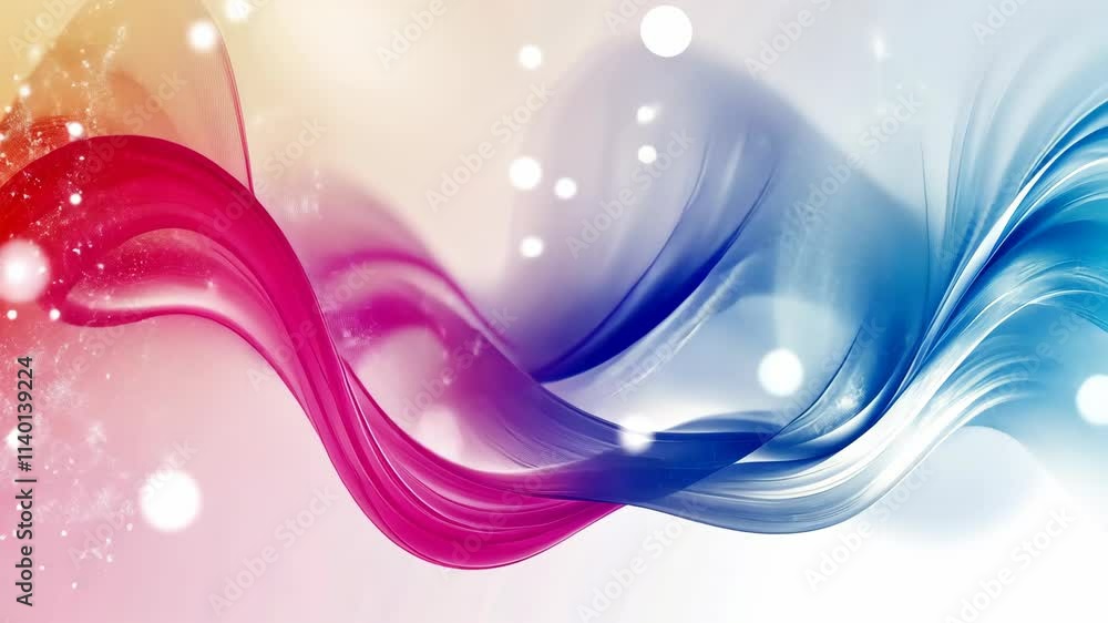 Poster colorful abstract waves flowing gracefully with soft textures and glowing elements in a vibrant desi