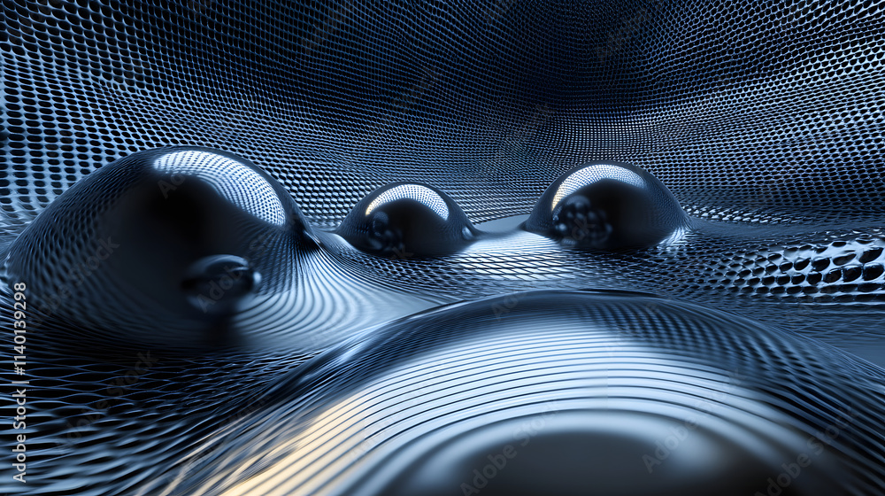 Poster abstract 3d rendering of geometric shapes. modern background design with spheres