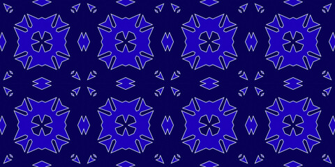 Seamless pattern banner blue and white. Merry Christmas. Happy New Year. Frost and snowflakes pattern