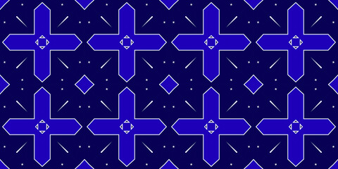 Seamless pattern banner blue and white. Merry Christmas. Happy New Year. Frost and snowflakes pattern