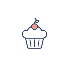 Sweet cupcake treat. Delicious cupcake illustration, perfect for bakery menus or sweet food blogs.  Symbolizes joy and celebration.