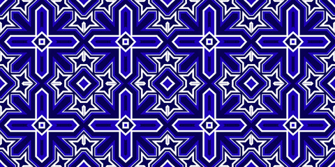 Seamless pattern banner blue and white. Merry Christmas. Happy New Year. Frost and snowflakes pattern