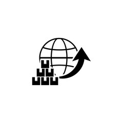 Global Logistic with arrow icon logo vector. Export import distribution icon vector