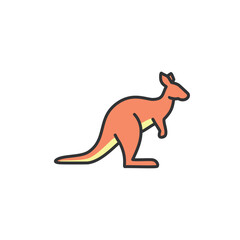 Kangaroo icon design. Cute marsupial illustration perfect for logos or children's books.  Symbolises Australia and unique wildlife.