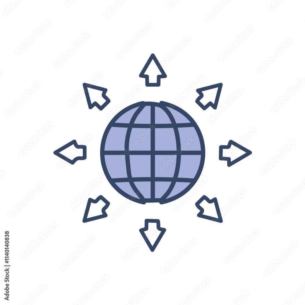 Aufkleber global network connection. world interconnectedness; data flows globally. symbolizes unity, communic