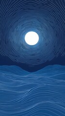 Starry sky, moonlight shining on the snowy ground, flat illustration style, simple background, cartoon style, vector graphics