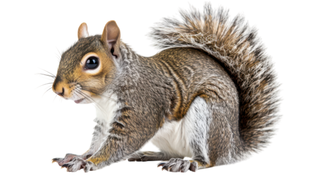 Squirrel exploring a vibrant backdrop with lush details and curious expressions in a lively setting