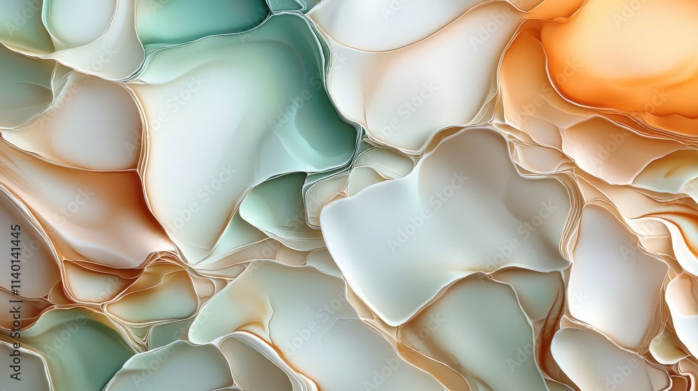 Poster abstract fluid shapes in soft pastel tones for background or design use