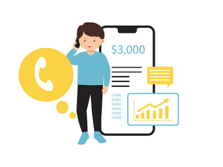 Businessman on Call with Financial Data
