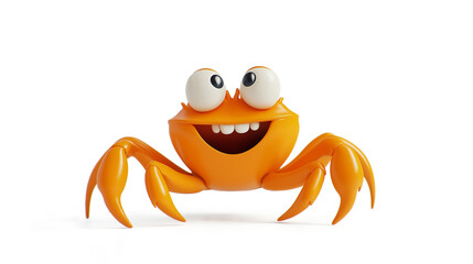 A cute Orange Crab Cartoon isolated on a white background