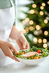 Cozy holiday meal prep culinary art in close-up food photography