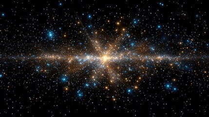 Fototapeta premium Radiating lines of golden and blue light create a vibrant abstract backdrop, evoking movement and the thrill of celebration against a dark canvas