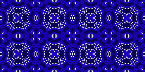 Seamless pattern banner blue and white. Merry Christmas. Happy New Year. Frost and snowflakes pattern