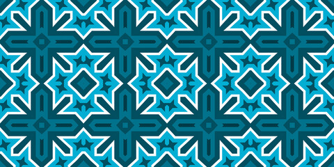 Seamless pattern banner blue and white. Merry Christmas. Happy New Year. Frost and snowflakes pattern