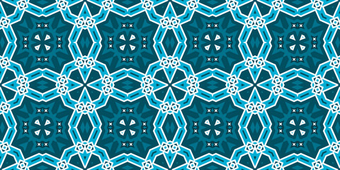 Seamless pattern banner blue and white. Merry Christmas. Happy New Year. Frost and snowflakes pattern