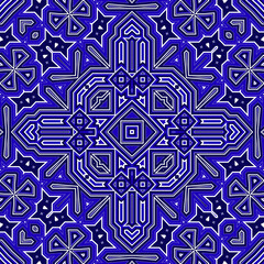 Seamless square pattern blue and white. Frost texture pattern. Merry Christmas. Happy New Year.