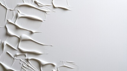 Textured White Background with Thick Creamy Paint Streaks and Artistic Design Elements
