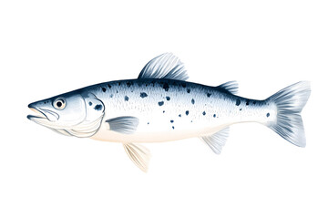 Fototapeta premium Fish watercolor illustration isolated on white background