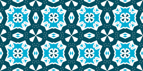 Seamless pattern banner blue and white. Merry Christmas. Happy New Year. Frost and snowflakes pattern