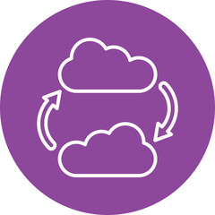 Cloud Migration line circle icon