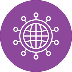 CDN (Content Delivery Network) line circle icon