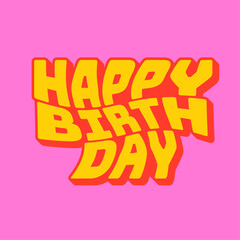 Bold Happy Birthday Message Pink Background