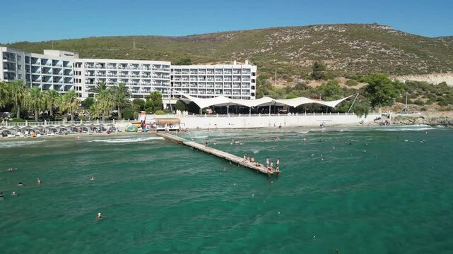 TUSAN Beach Kusadasi Turkey 4K UHD aerial drone video ( Kuşadası ) v13