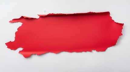 Torn Red Paper Creating Outline of Turkey Shape on White Background