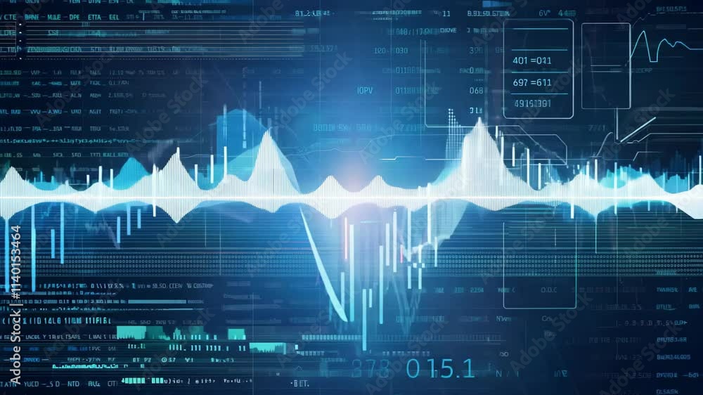Poster exploring the dynamics of sound waves and data visualization in digital environments