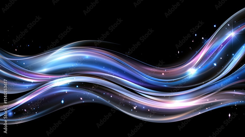 Poster glowing light trails of fast-moving cars create an abstract speed motion effect on a highway illumin