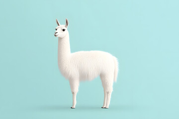 Lama alpaca animal isolated on white background