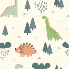 Cute dino pattern for kids, seamless vector background  © Gabriel Onat