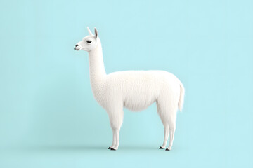 Fototapeta premium Lama alpaca animal isolated on white background