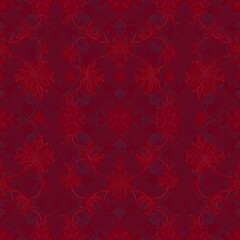 Crimson Floral Pattern:  A seamless pattern featuring delicate floral designs in shades of crimson, evoking a sense of elegance and sophistication.  