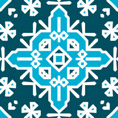 Seamless square pattern blue and white. Frost texture pattern. Merry Christmas. Happy New Year.