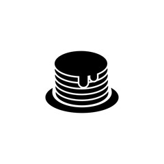 Cake icon vector for logo. Fast food flat icon vector on black color