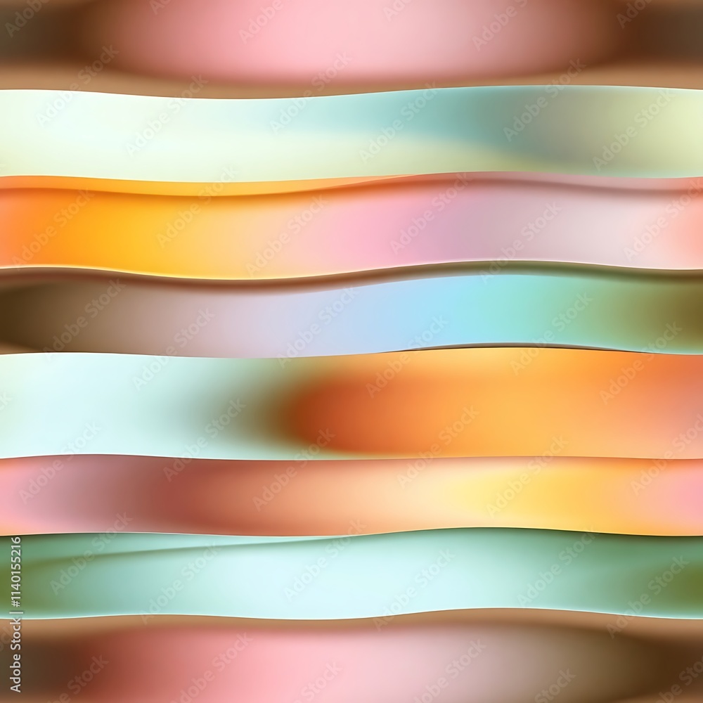 Poster pastel wave abstract: soft, dreamy pastel hues flow in gentle waves, creating a serene and calming a