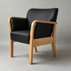 Naklejka premium black armchair with rounded arm