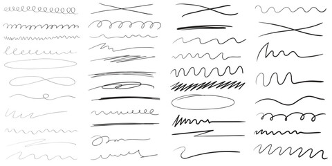 Grunge lines, scrawls, crayon scribbles, rough brush charcoal pen strokes, underlines strikethroughs.