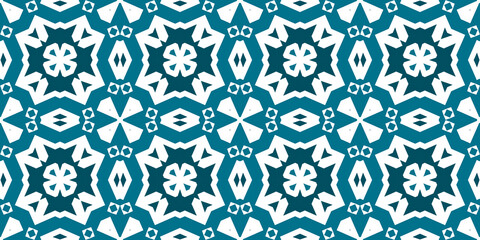 Seamless pattern banner blue and white. Merry Christmas. Happy New Year. Frost and snowflakes pattern