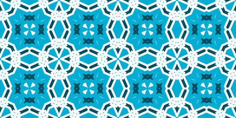 Seamless pattern banner blue and white. Merry Christmas. Happy New Year. Frost and snowflakes pattern