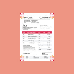 invoice bill template payment slip paper quotation receipt voucher