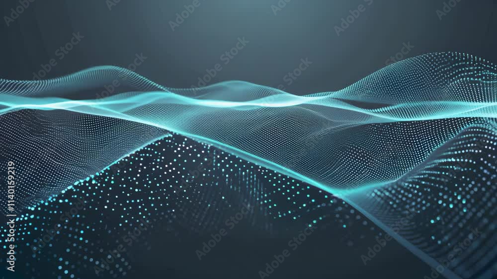Poster abstract digital waves create captivating visual display in serene tones and patterns