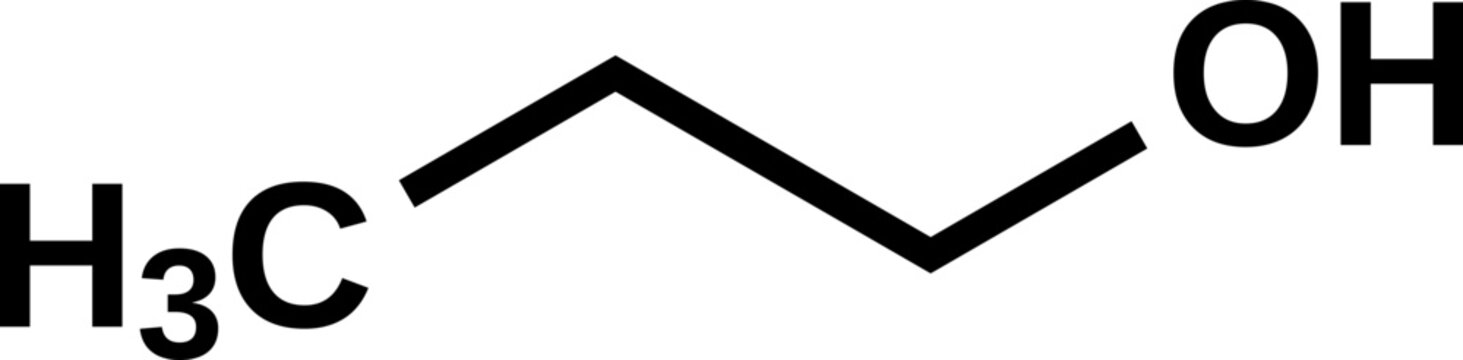 1-Propanol structural formula, propyl alcohol 