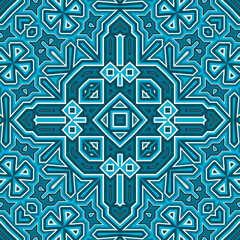 Seamless square pattern blue and white. Frost texture pattern. Merry Christmas. Happy New Year.