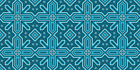 Seamless pattern banner blue and white. Merry Christmas. Happy New Year. Frost and snowflakes pattern