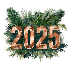 Luxury New Year 2025 Party Clipart Vector Illustration