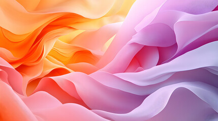 Obraz premium Abstract swirling pastel orange and purple fabric.